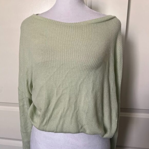 Freshman 1996 Mint Green Ribbed Long Sleeve Sweater Top Shirt Size Small - Picture 1 of 11